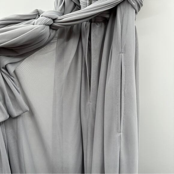 Birdy Grey Chicky Mesh Convertible Bridesmaid Maxi Dress in Silver Sz M NEW - Picture 7 of 13
